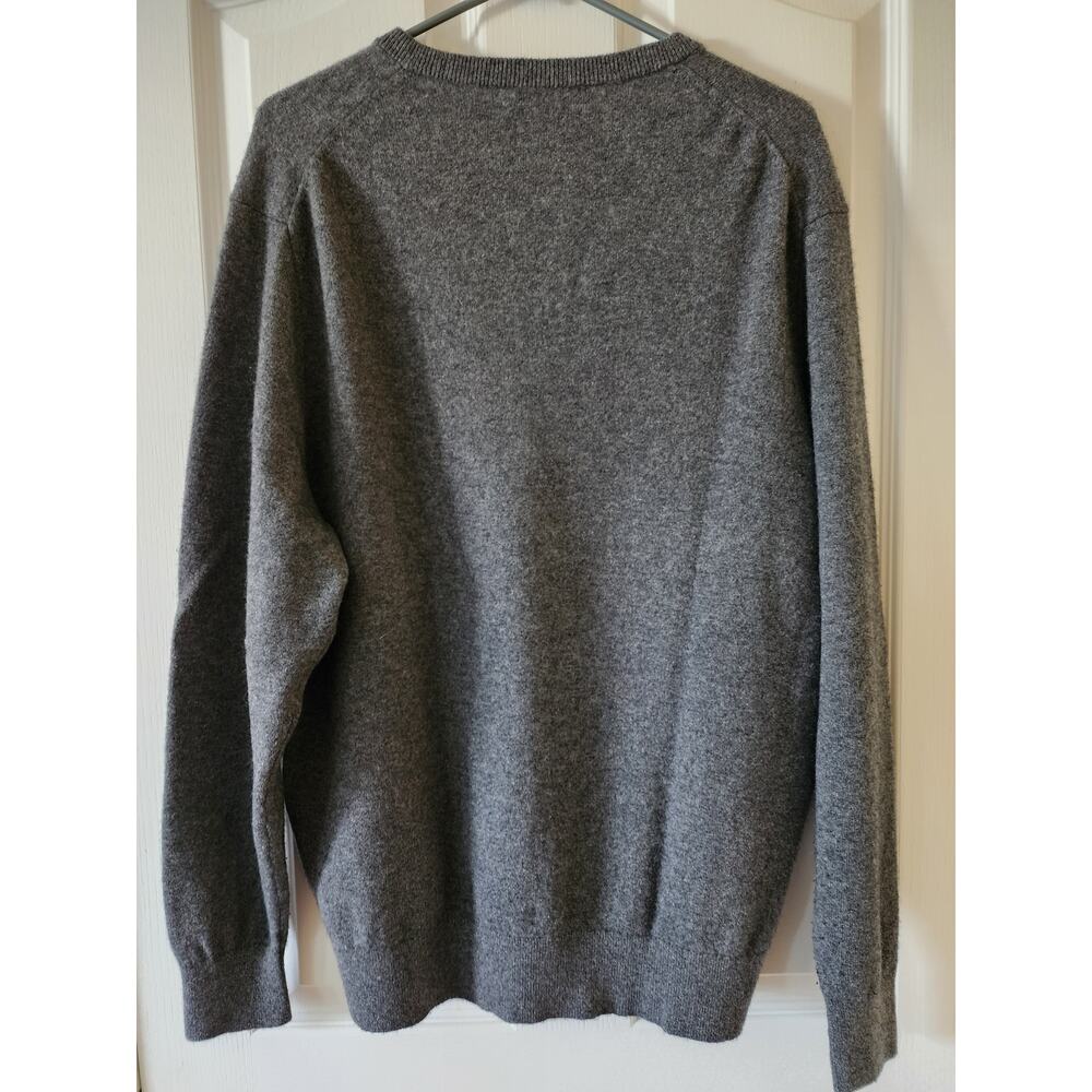Cremieux 100% Luxury Cashmere Men's Sweater XL Heathered Gray V-Neck Soft Luxury - Picture 2 of 8
